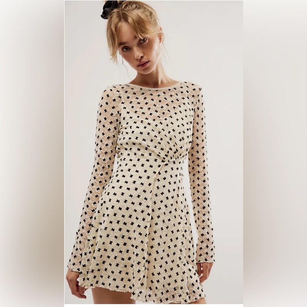 NWT Free People Sheer Delight Polka Dot Minidress